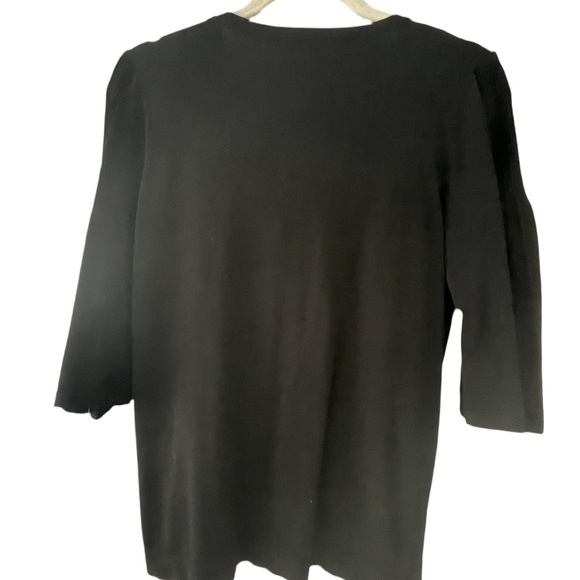 Weekend Max Mara Black three quarter Long Sleeve V-Neck Top - Picture 2 of 3